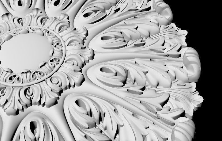 Central decor ornament for furniture 3D model_5