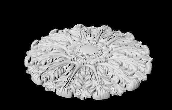 Central decor ornament for furniture 3D model_3