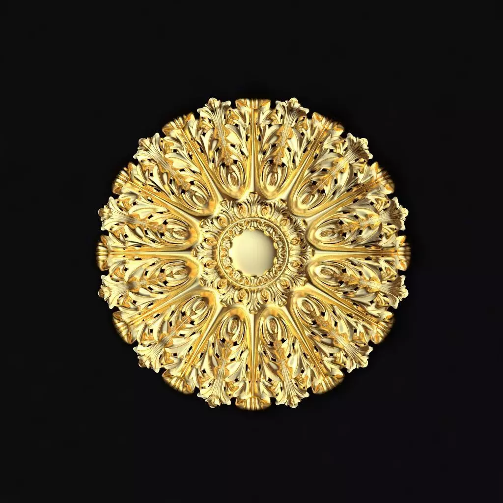 Central decor ornament for furniture 3D model_0