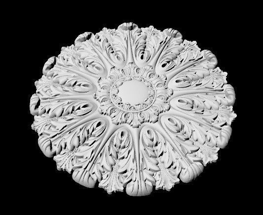 Central decor ornament for furniture 3D model_2