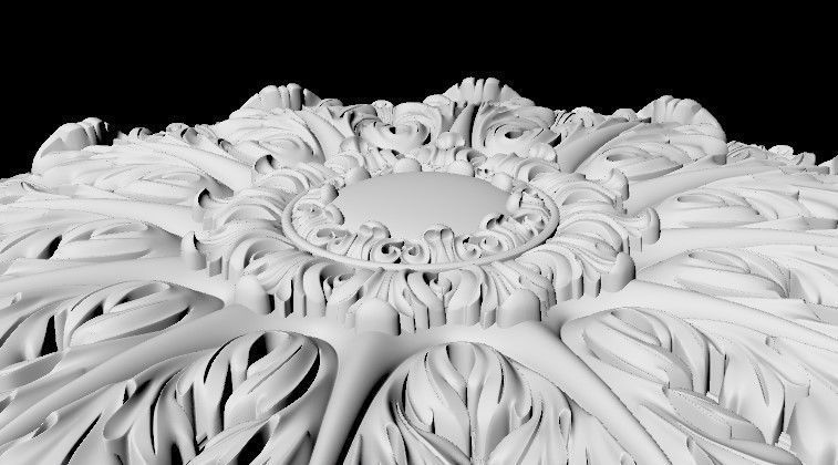 Central decor ornament for furniture 3D model_4