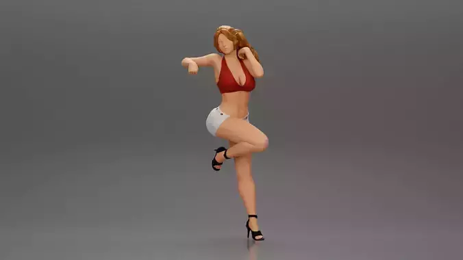 Sexy girl in bra and shorts Leaning Against car on the beach