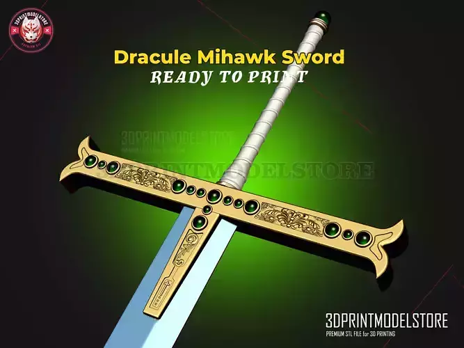 Yoru Dracule Mihawk Sword - One Piece Live Action Cosplay Weapon 3D print model