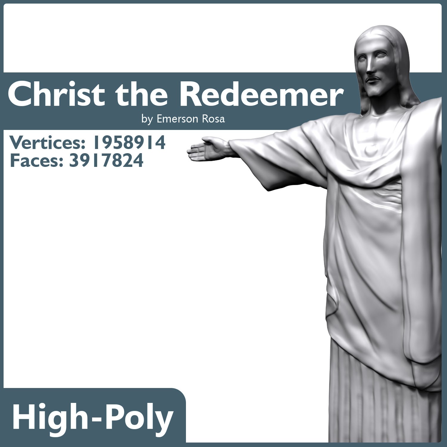 Cristo Redentor Christ the Redeemer - High-poly 3D model_5