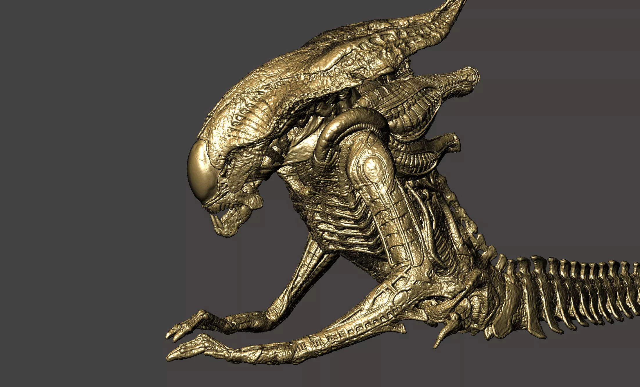 TITAN XENOMORPH QUEEN ALIEN ALIENS DARK DESCENT ULTRA DETAILED 3D print model_0