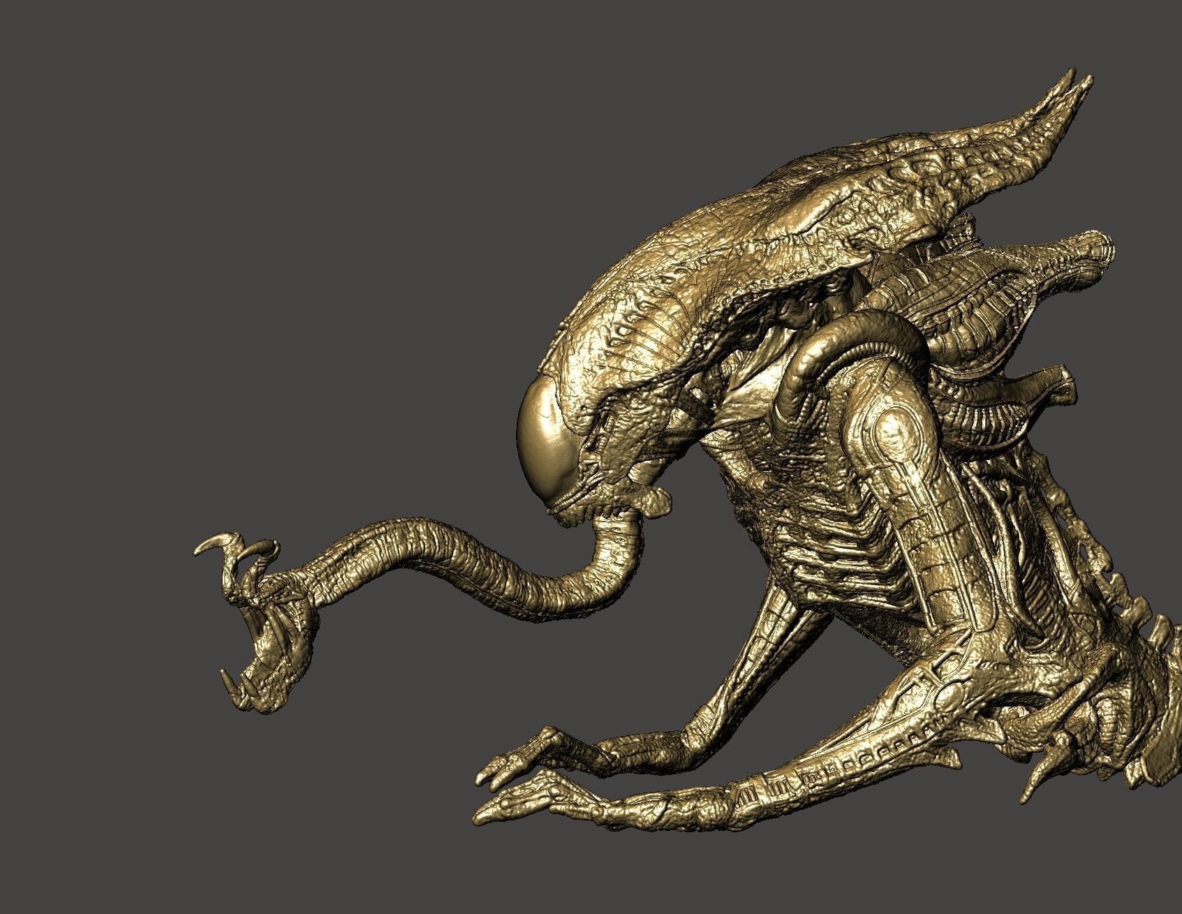 TITAN XENOMORPH QUEEN ALIEN ALIENS DARK DESCENT ULTRA DETAILED 3D print model_35