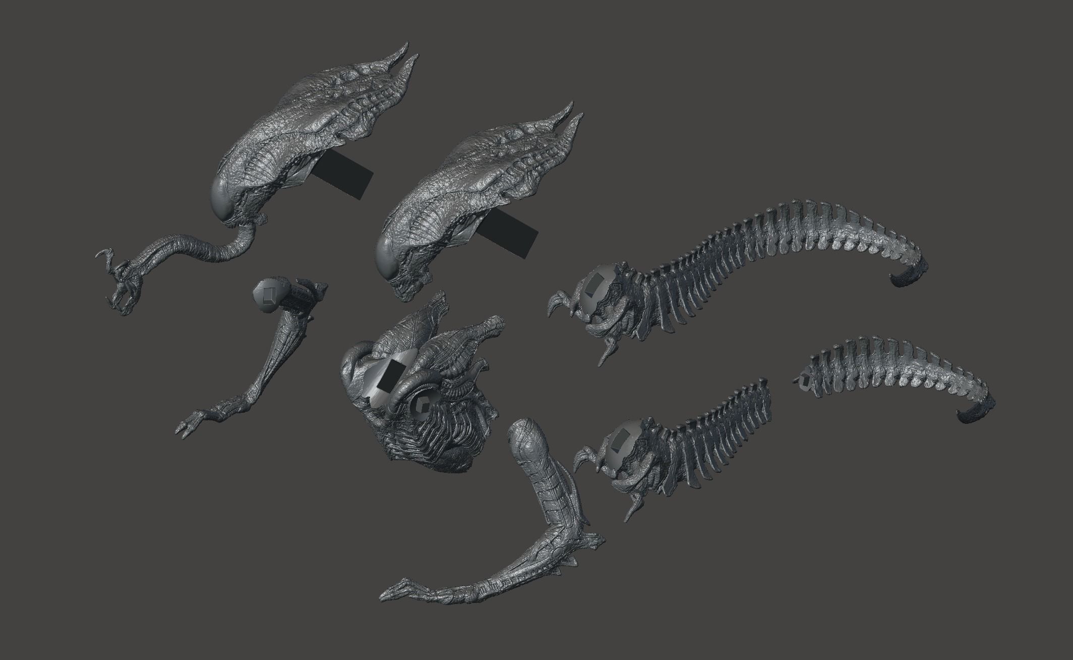 TITAN XENOMORPH QUEEN ALIEN ALIENS DARK DESCENT ULTRA DETAILED 3D print model_32