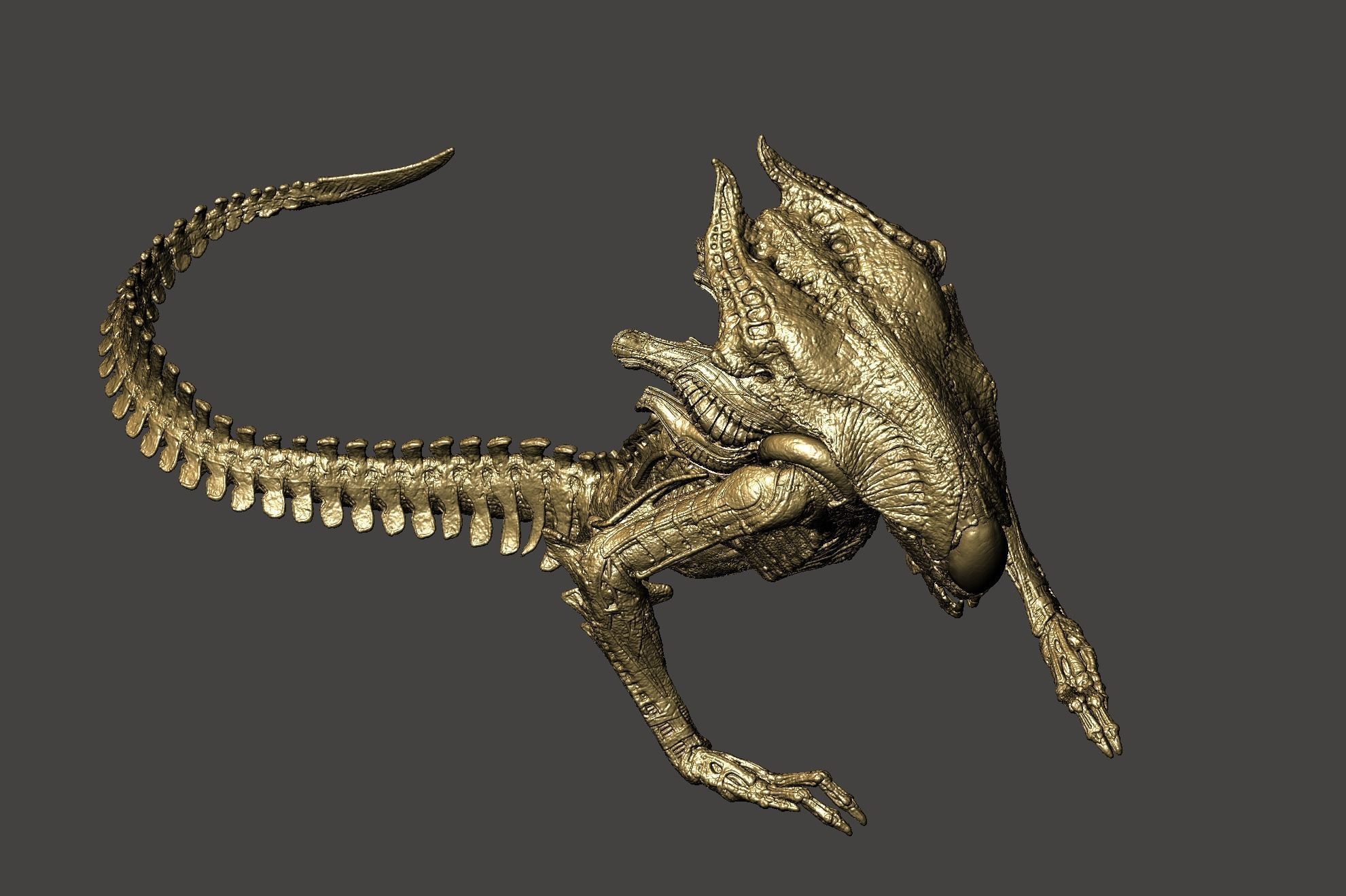 TITAN XENOMORPH QUEEN ALIEN ALIENS DARK DESCENT ULTRA DETAILED 3D print model_37
