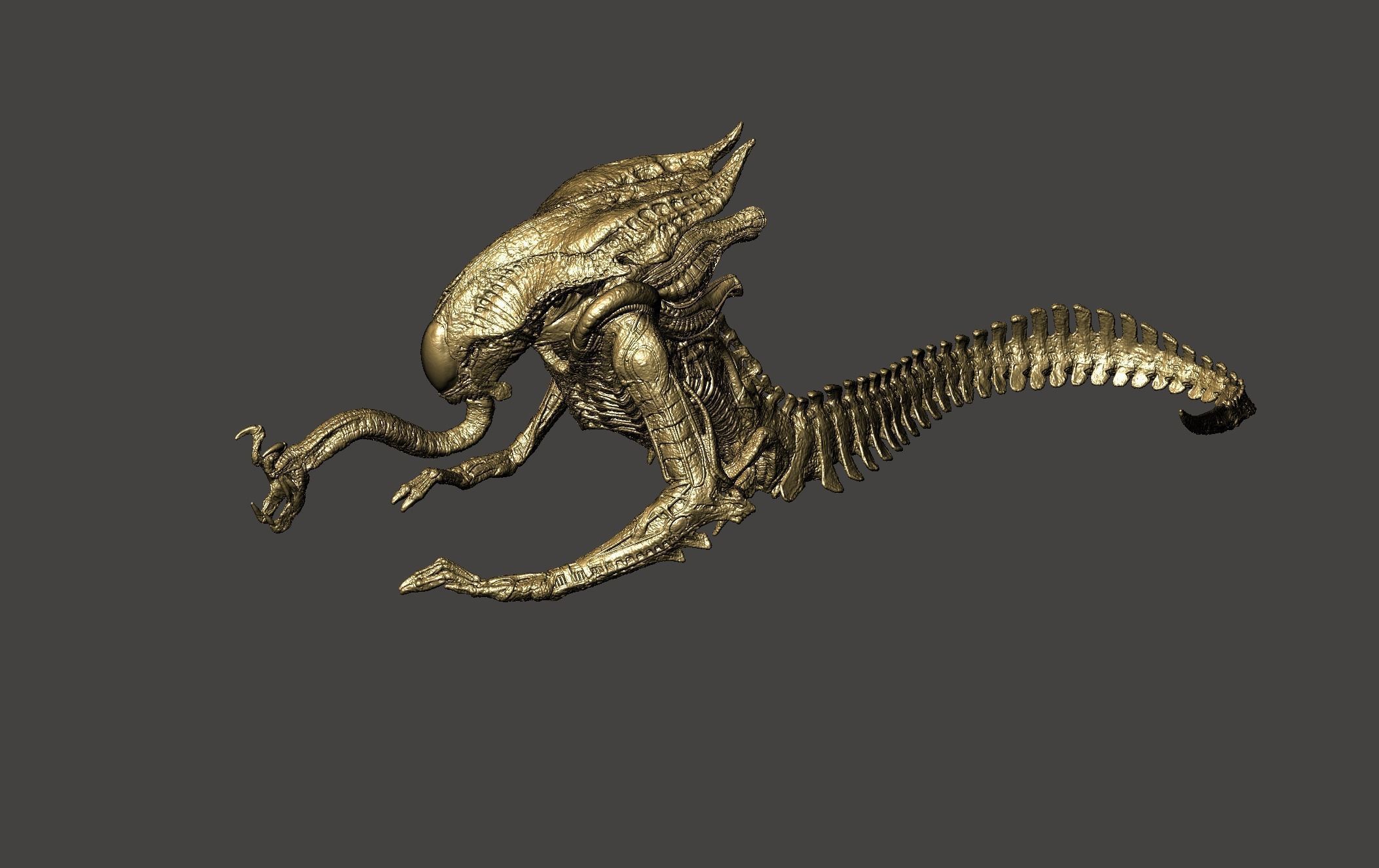 TITAN XENOMORPH QUEEN ALIEN ALIENS DARK DESCENT ULTRA DETAILED 3D print model_36