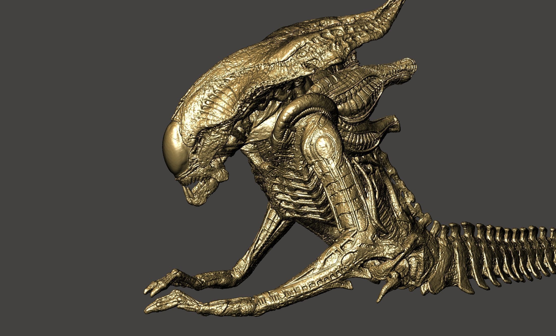 TITAN XENOMORPH QUEEN ALIEN ALIENS DARK DESCENT ULTRA DETAILED 3D print model_14