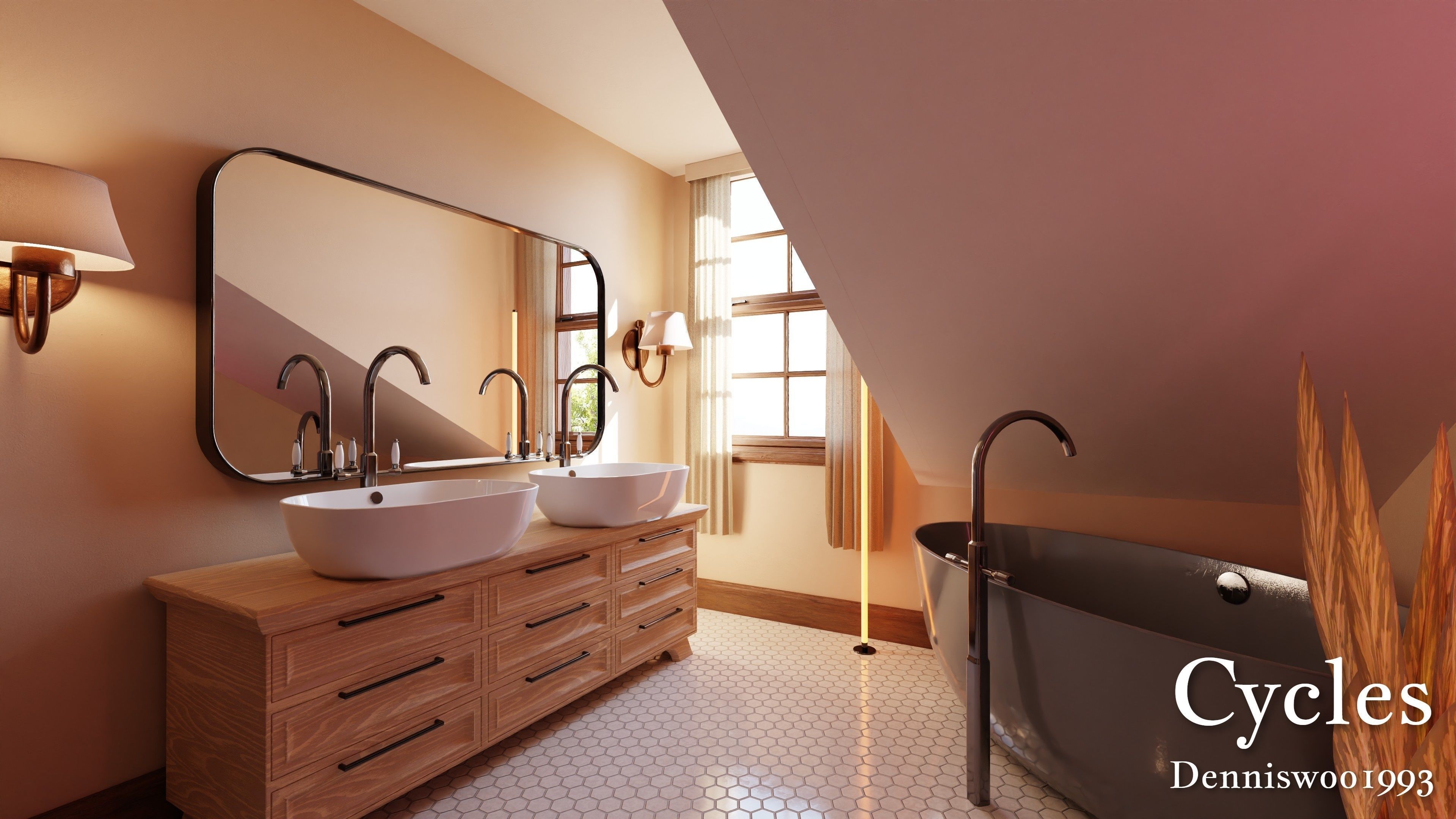 Modular Classic Style American House 9 Low-poly 3D model_11