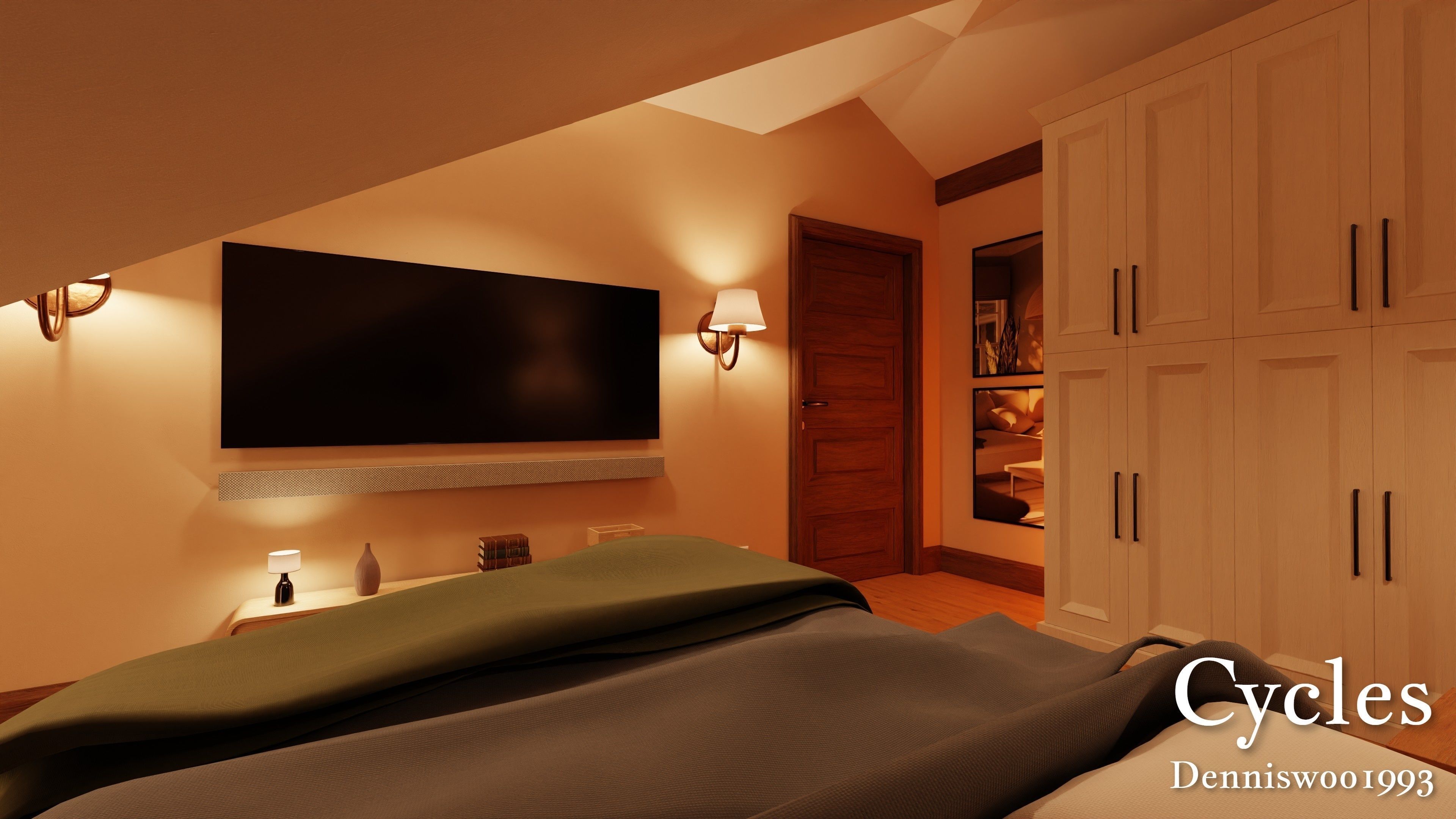 Modular Classic Style American House 9 Low-poly 3D model_23