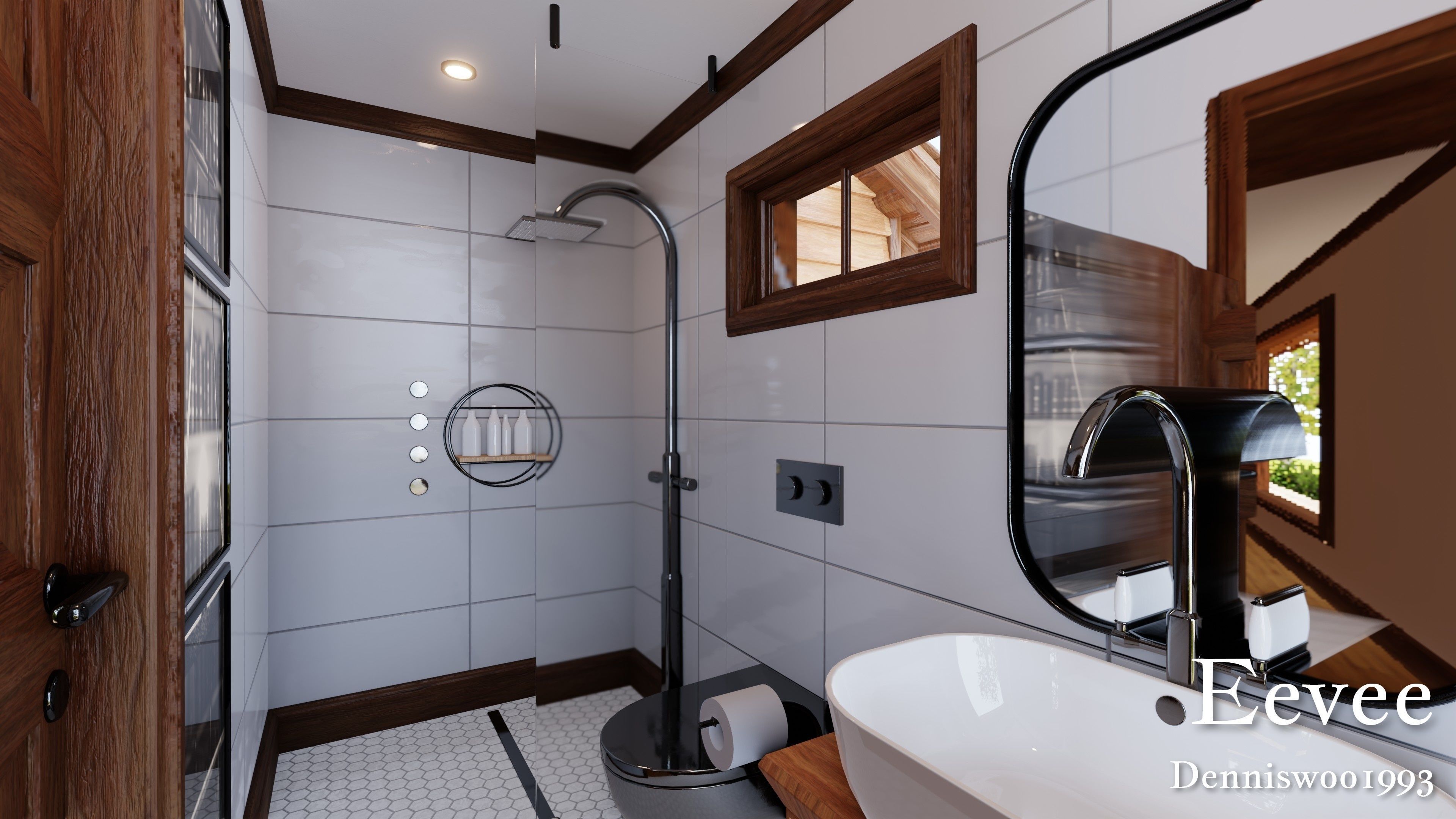 Modular Classic Style American House 9 Low-poly 3D model_29