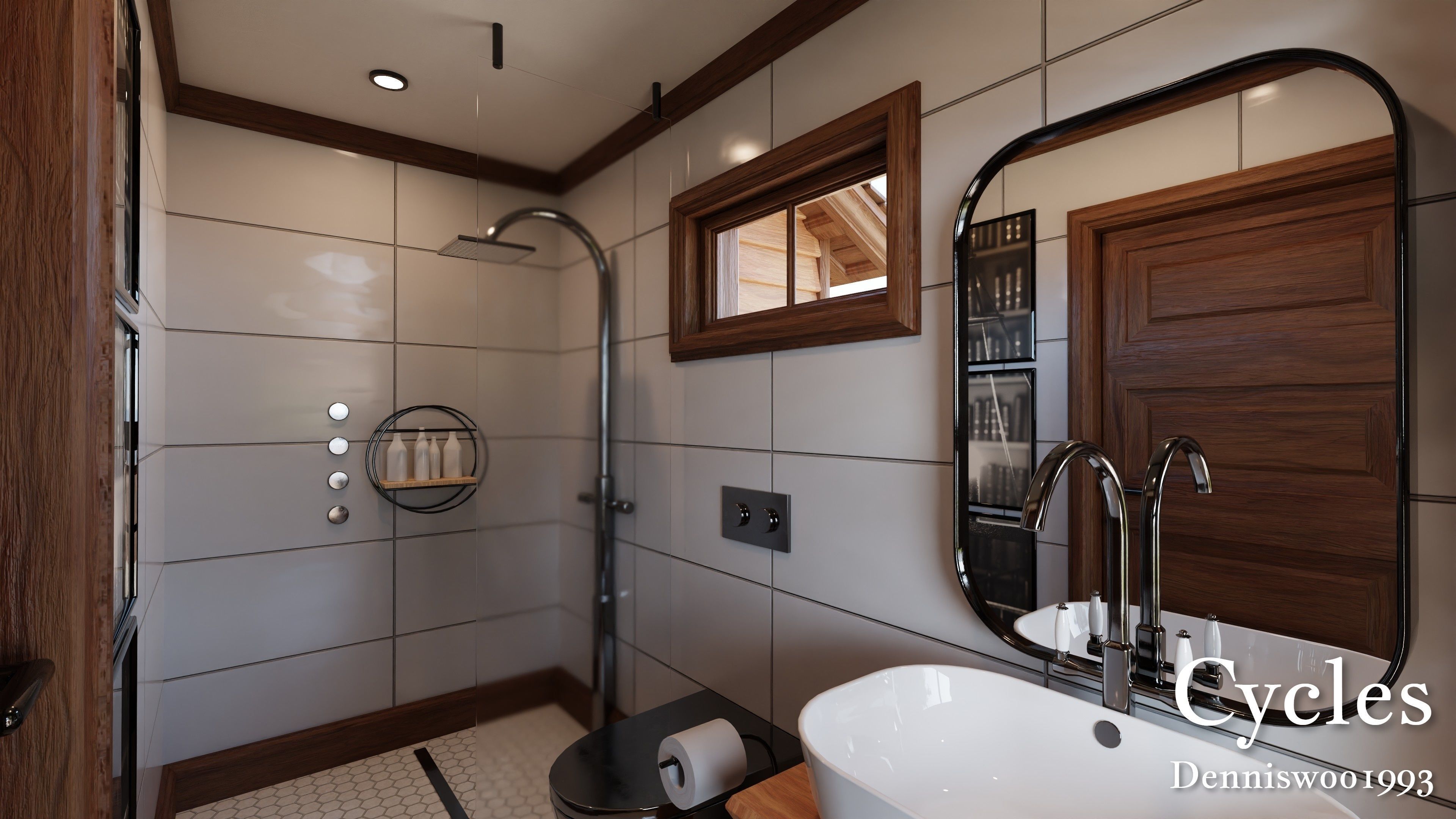 Modular Classic Style American House 9 Low-poly 3D model_7