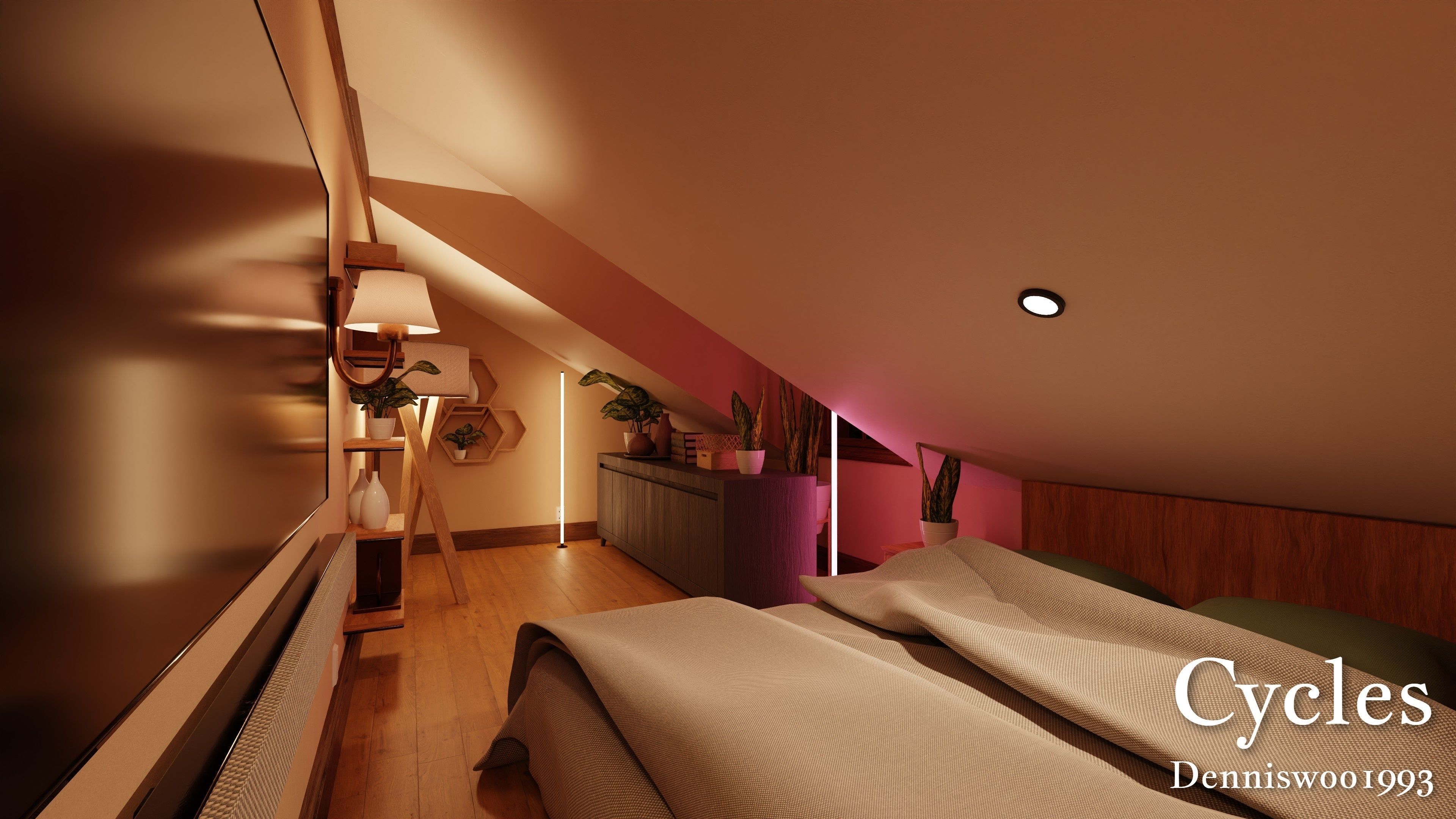 Modular Classic Style American House 9 Low-poly 3D model_25