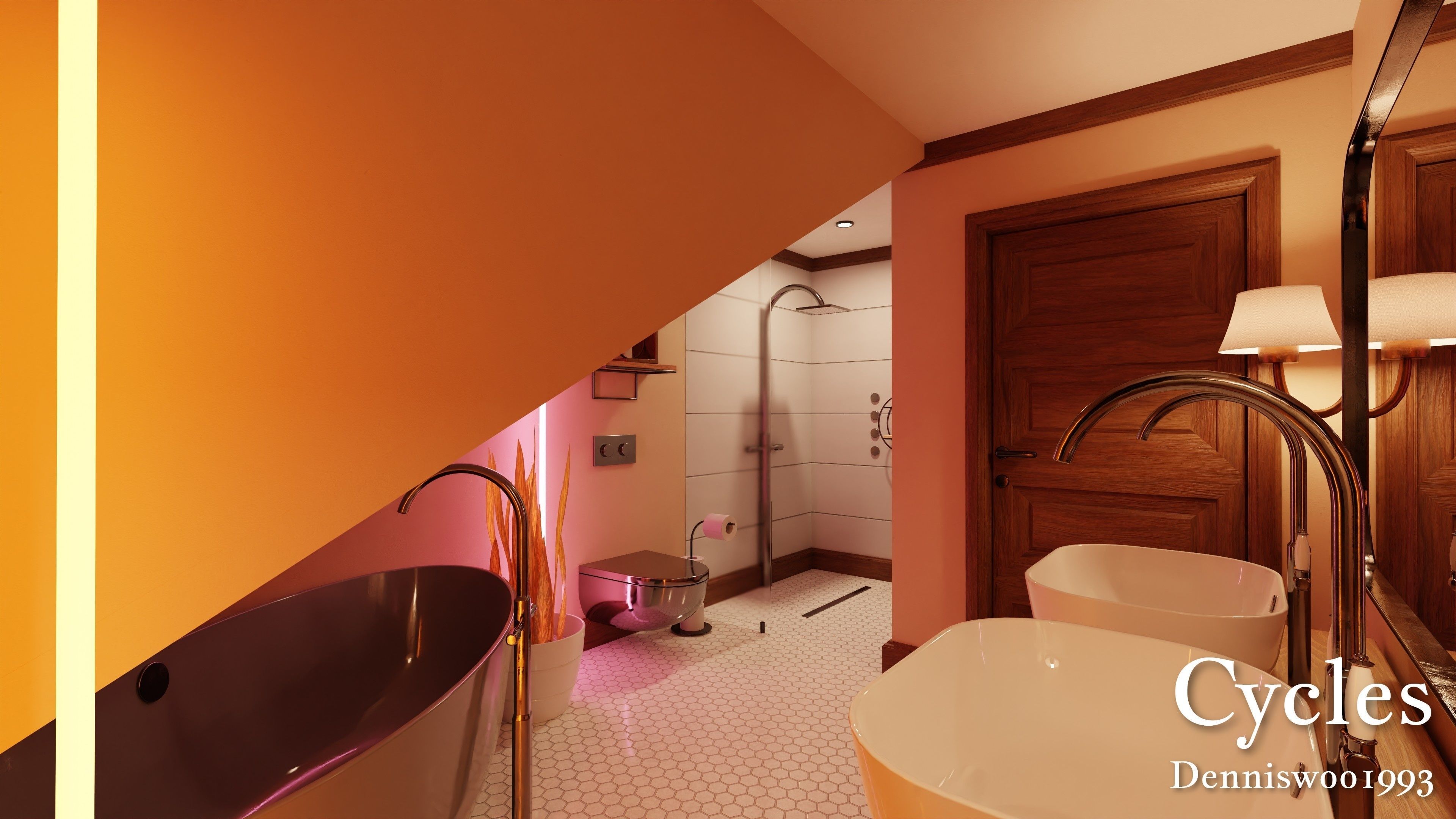 Modular Classic Style American House 9 Low-poly 3D model_24