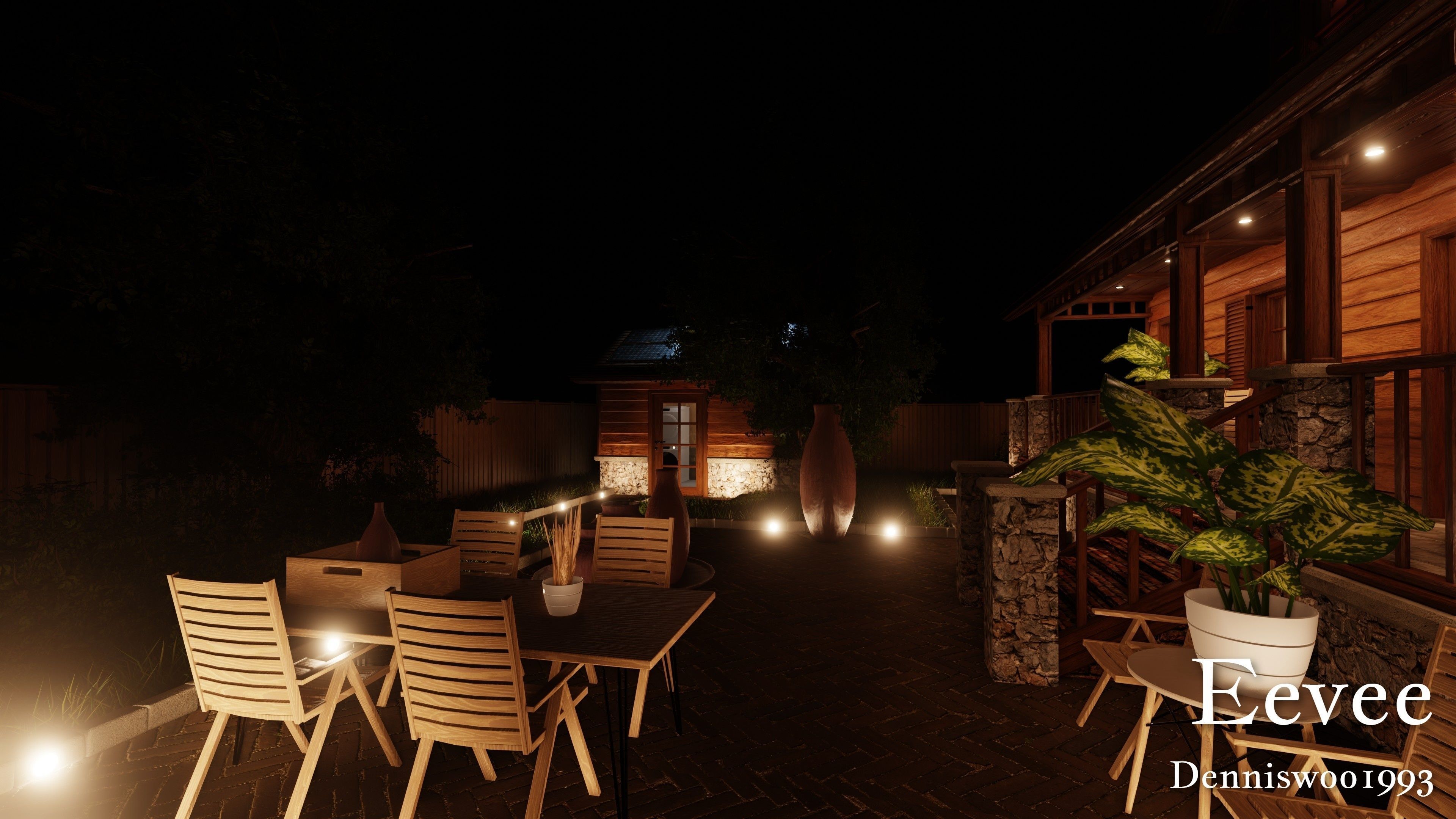 Modular Classic Style American House 9 Low-poly 3D model_40