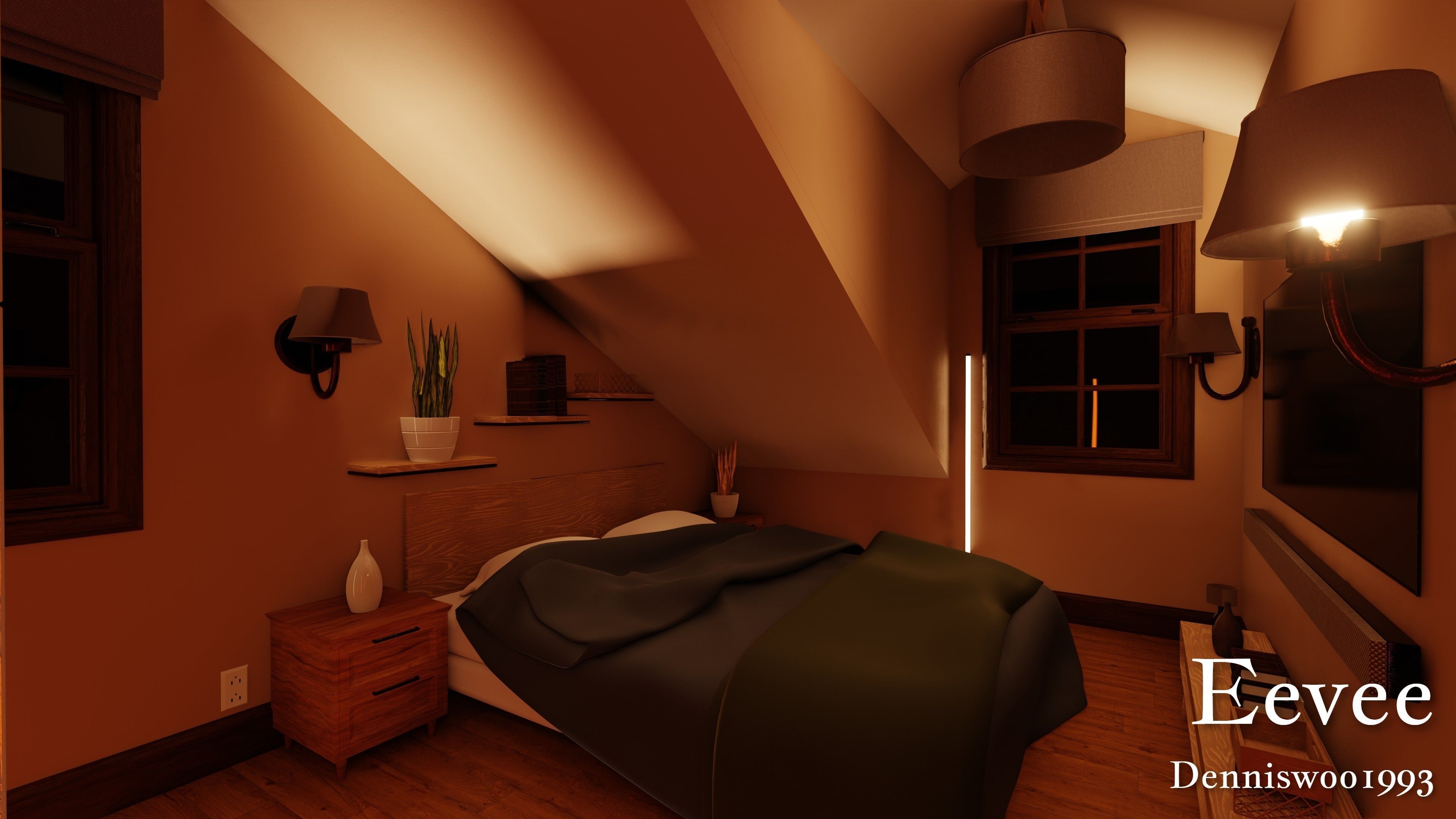 Modular Classic Style American House 9 Low-poly 3D model_41