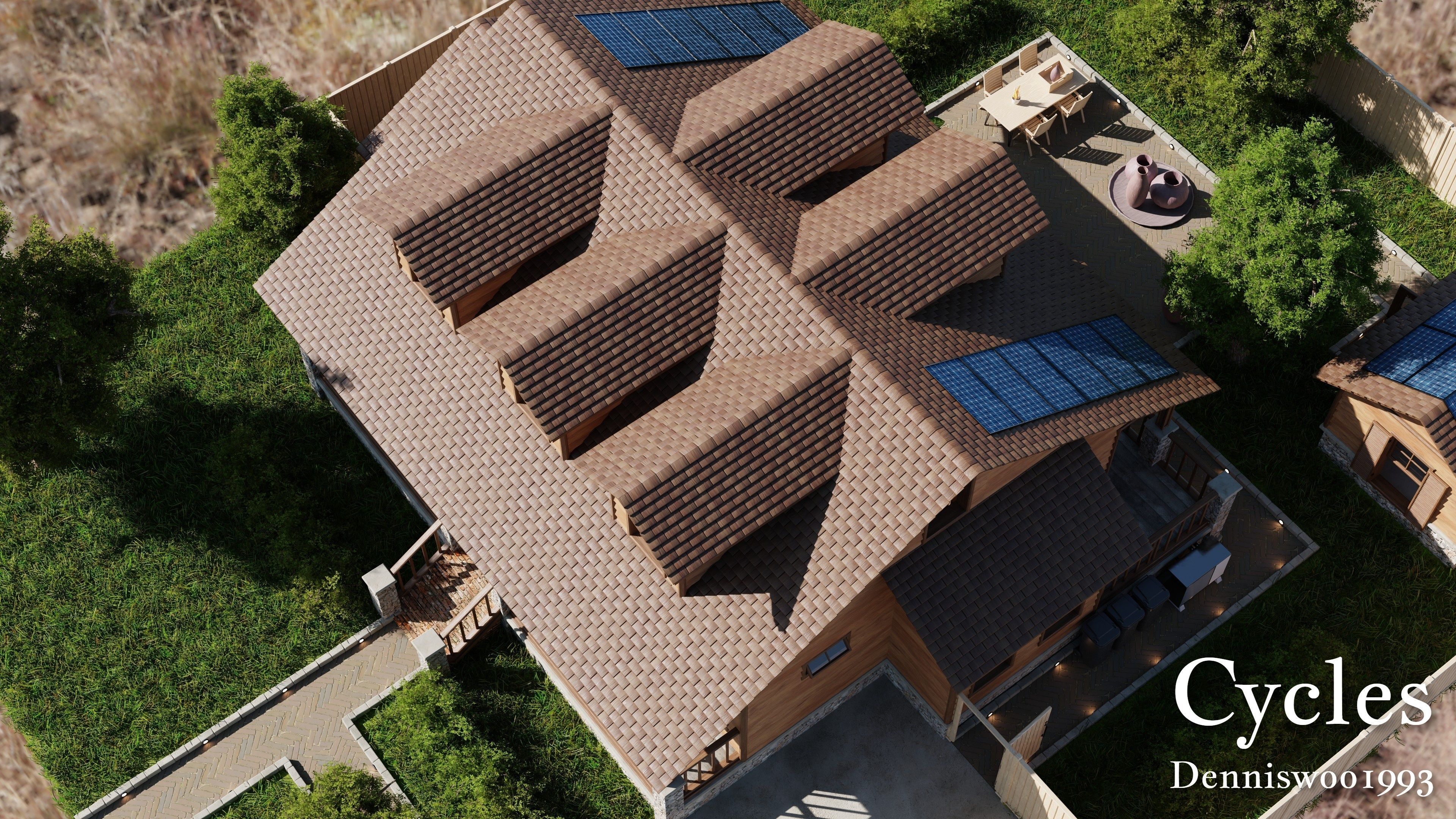 Modular Classic Style American House 9 Low-poly 3D model_8