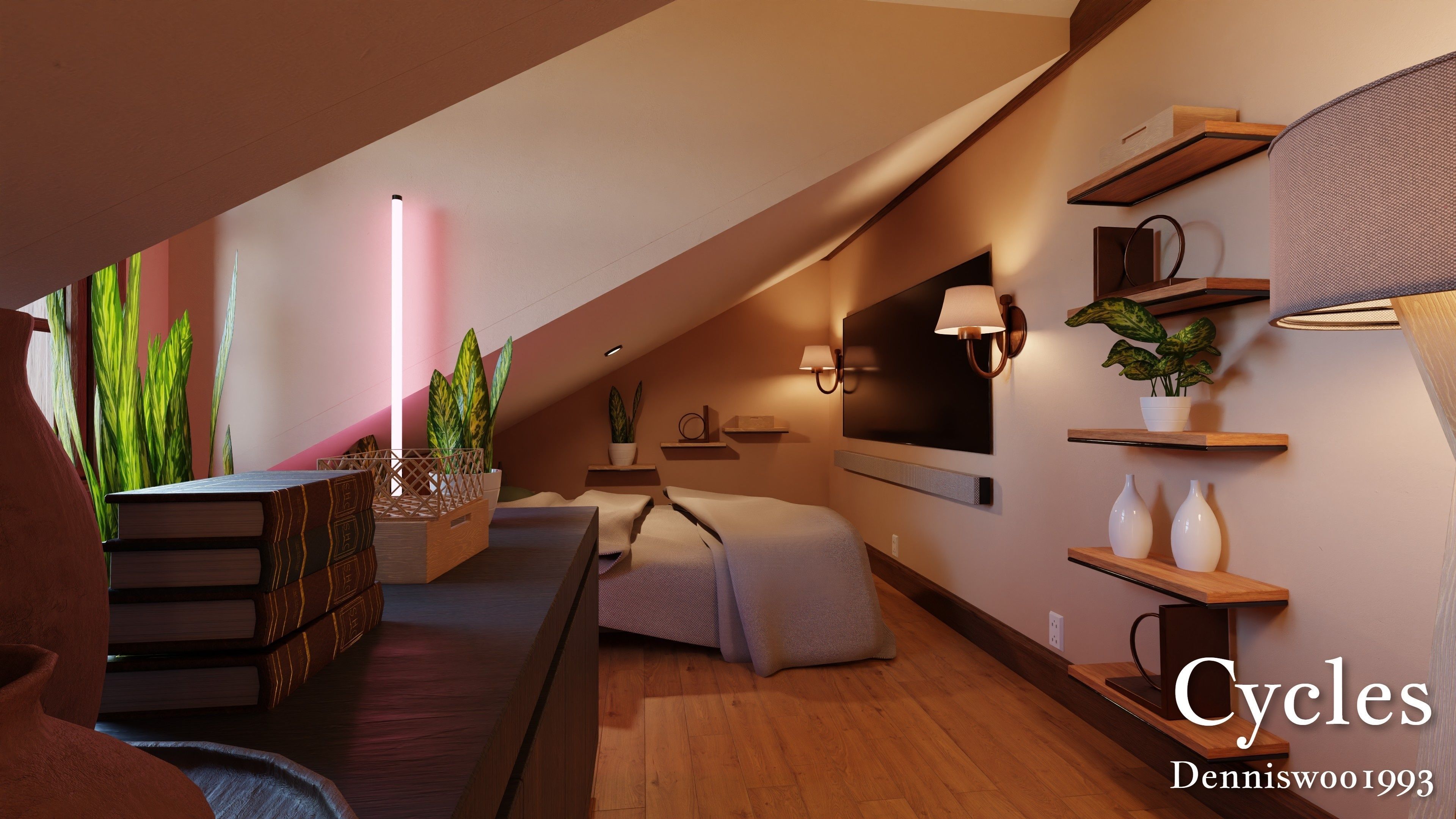 Modular Classic Style American House 9 Low-poly 3D model_15