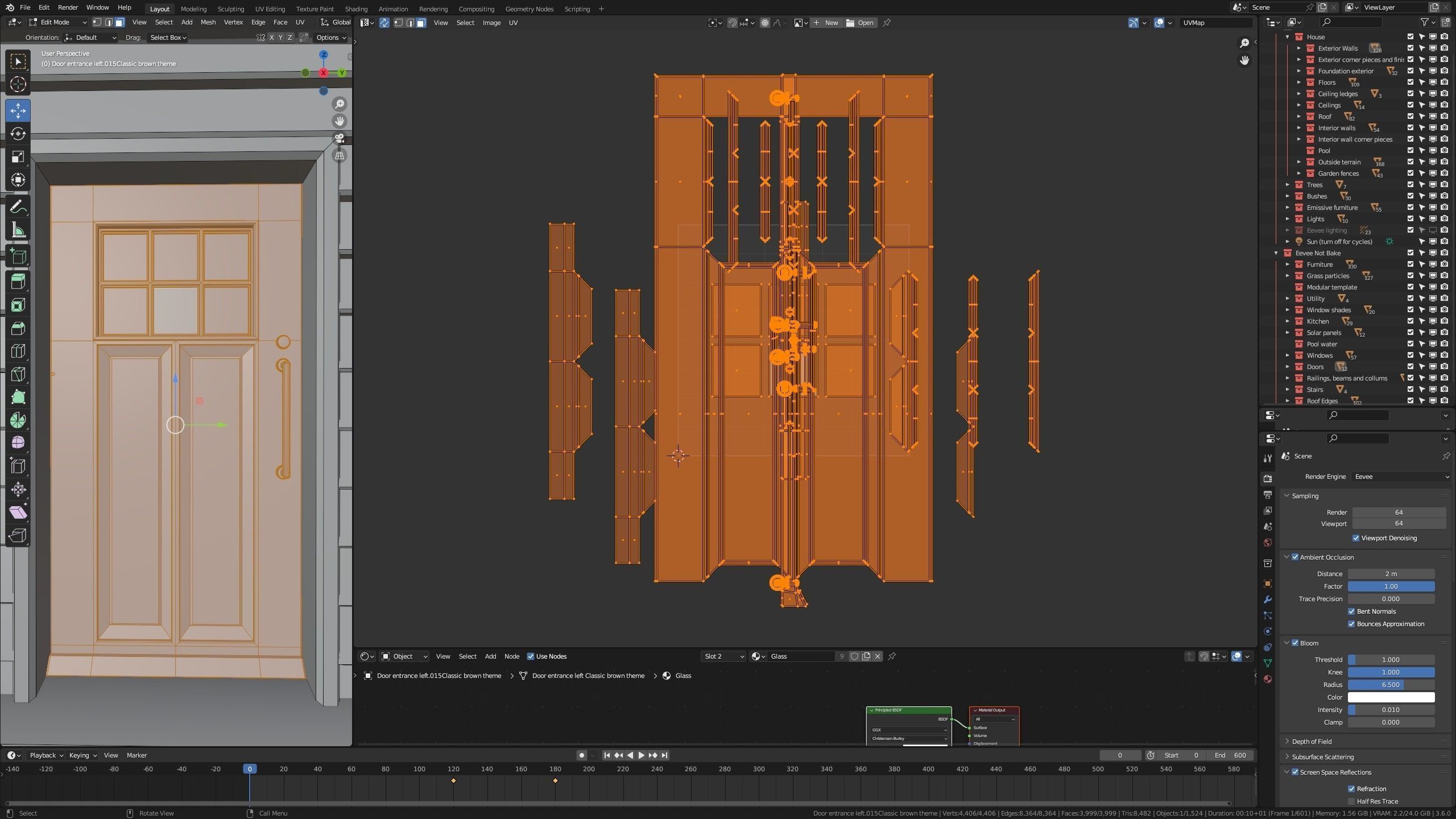 Modular Classic Style American House 9 Low-poly 3D model_45