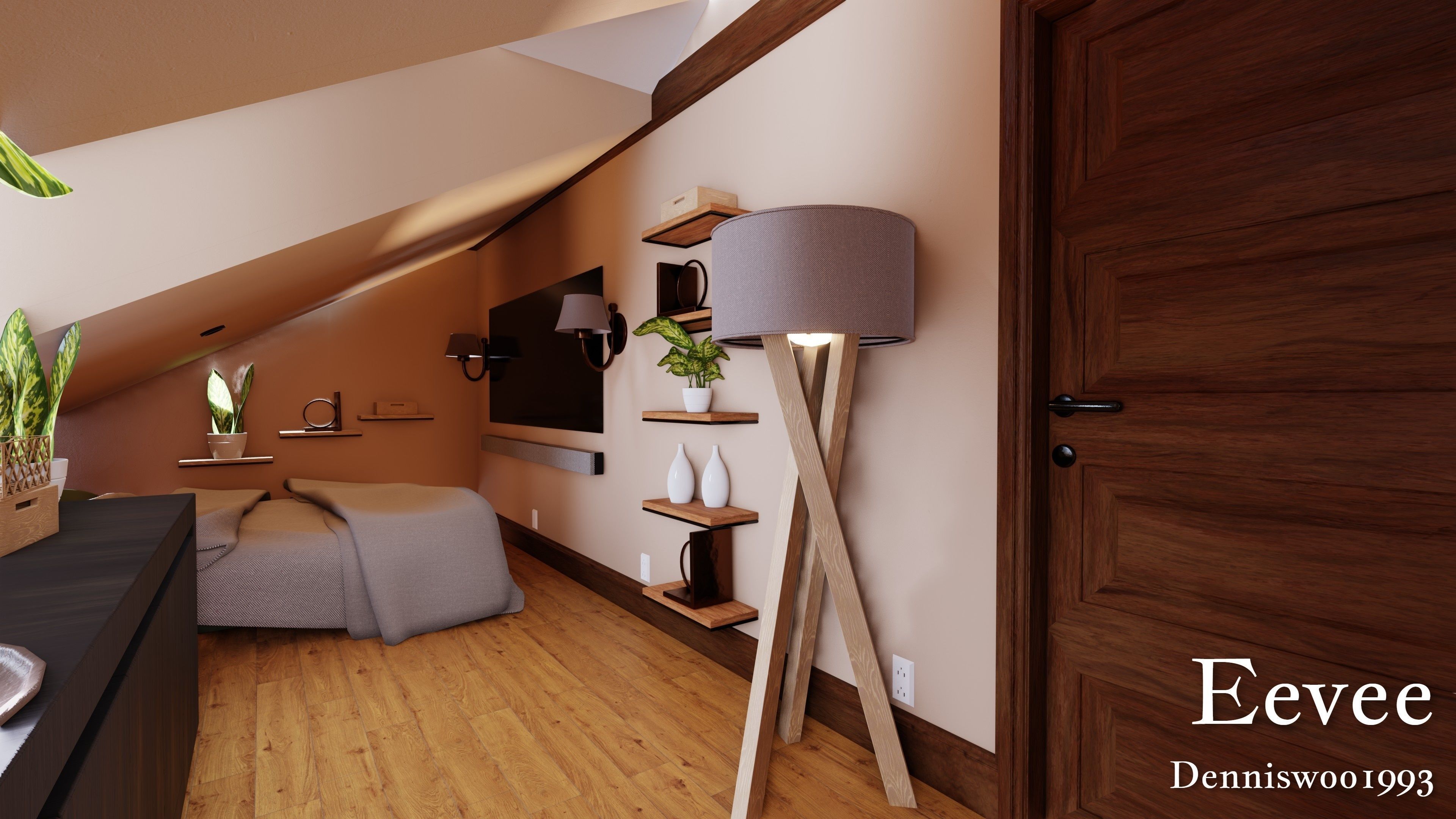 Modular Classic Style American House 9 Low-poly 3D model_33