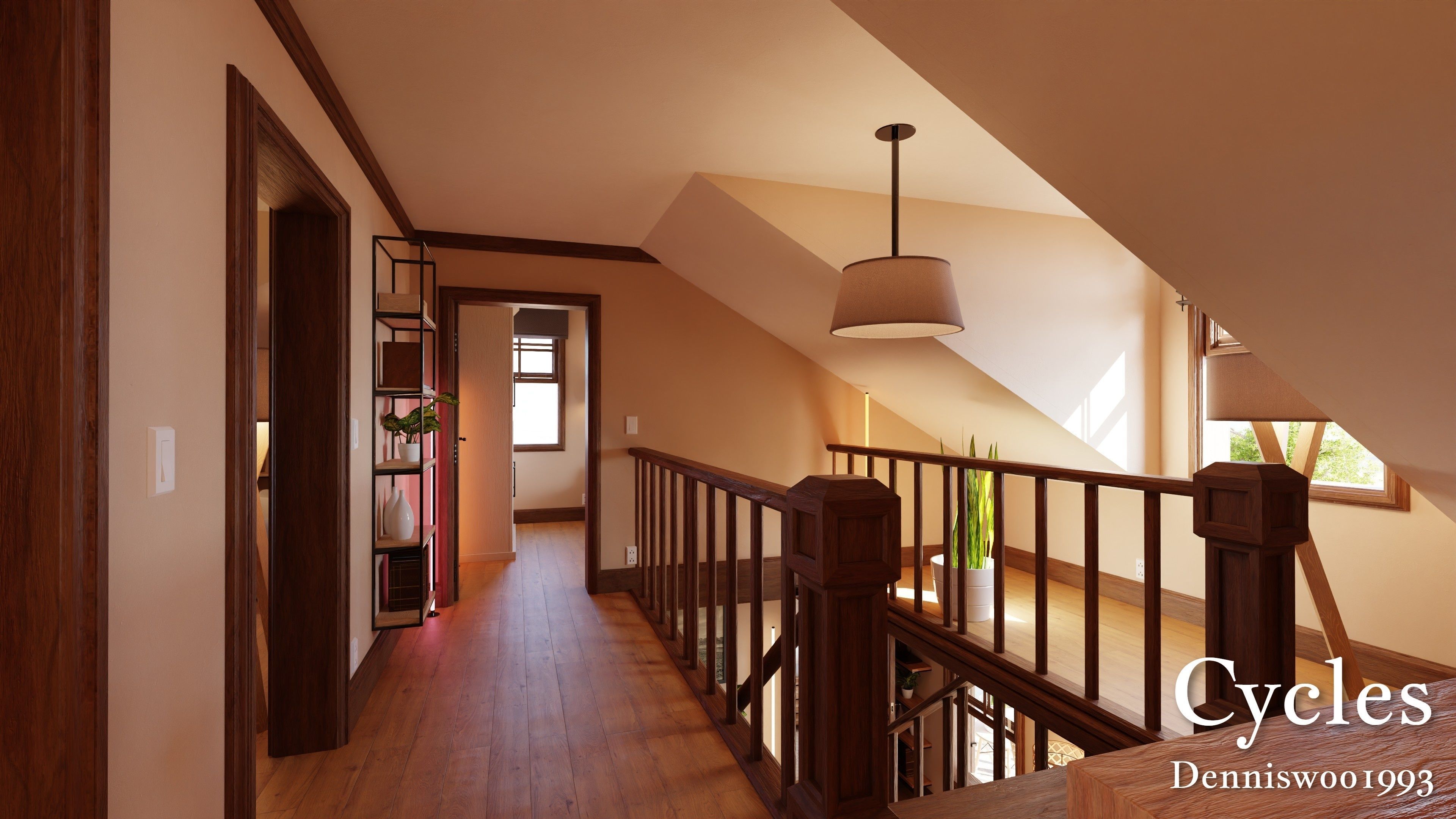 Modular Classic Style American House 9 Low-poly 3D model_14