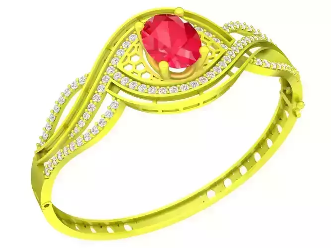 6367 oval ruby diamond women bangle