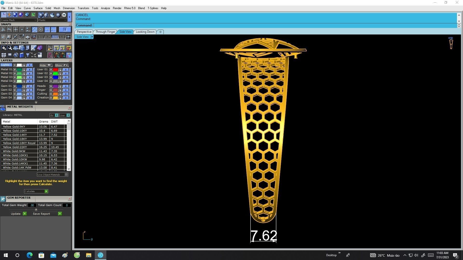 6370 vietnamese art gold bangle 3D print model_7