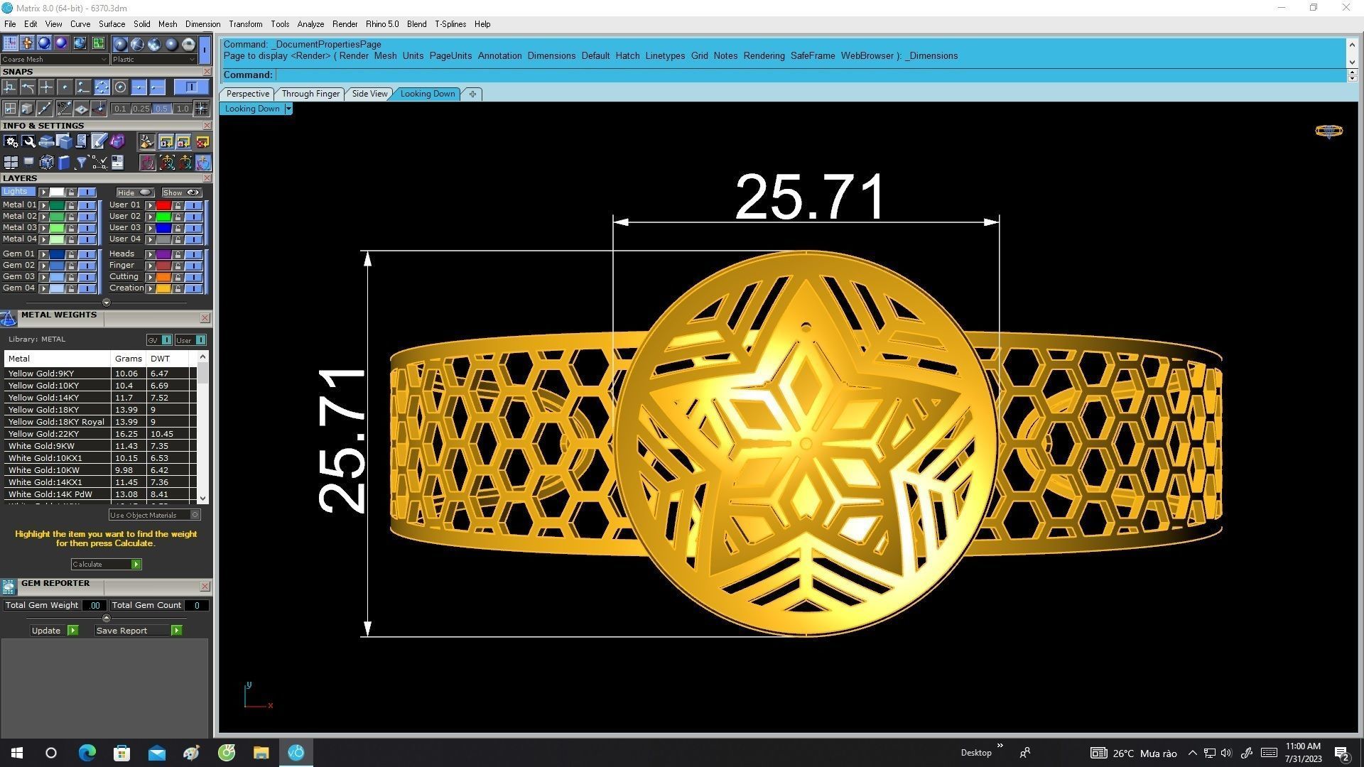 6370 vietnamese art gold bangle 3D print model_5