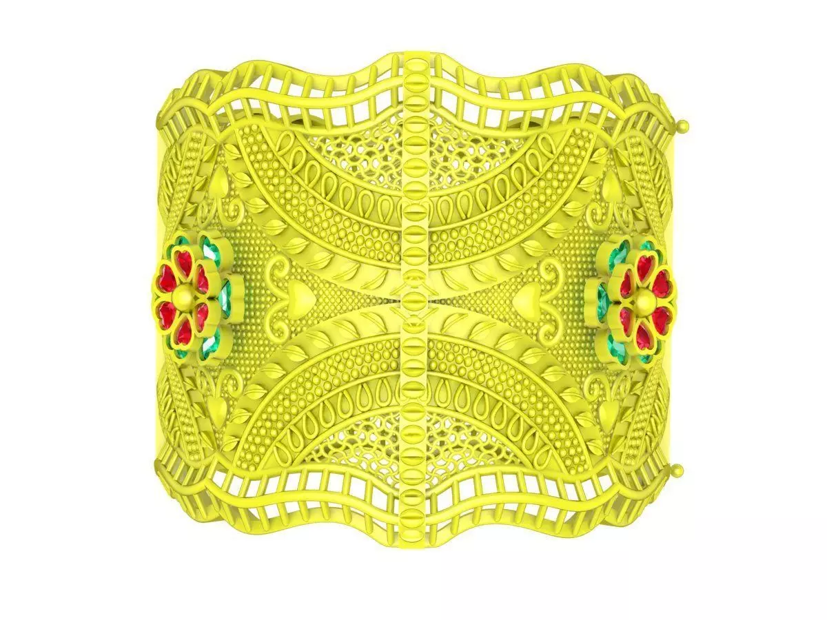 6471 luxury art women bangle 3D print model_0