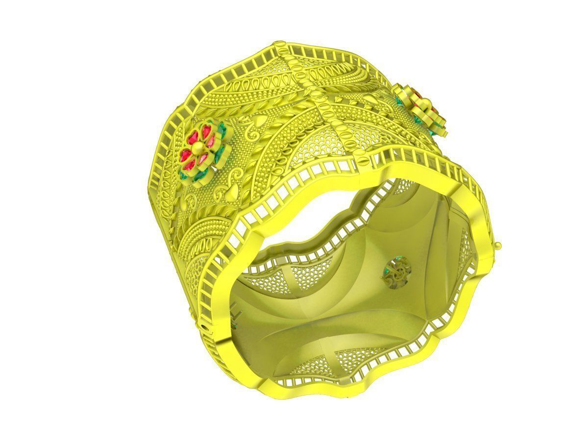 6471 luxury art women bangle 3D print model_1