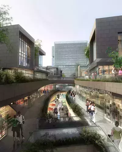 3Dmax fashion city commercial square building 286