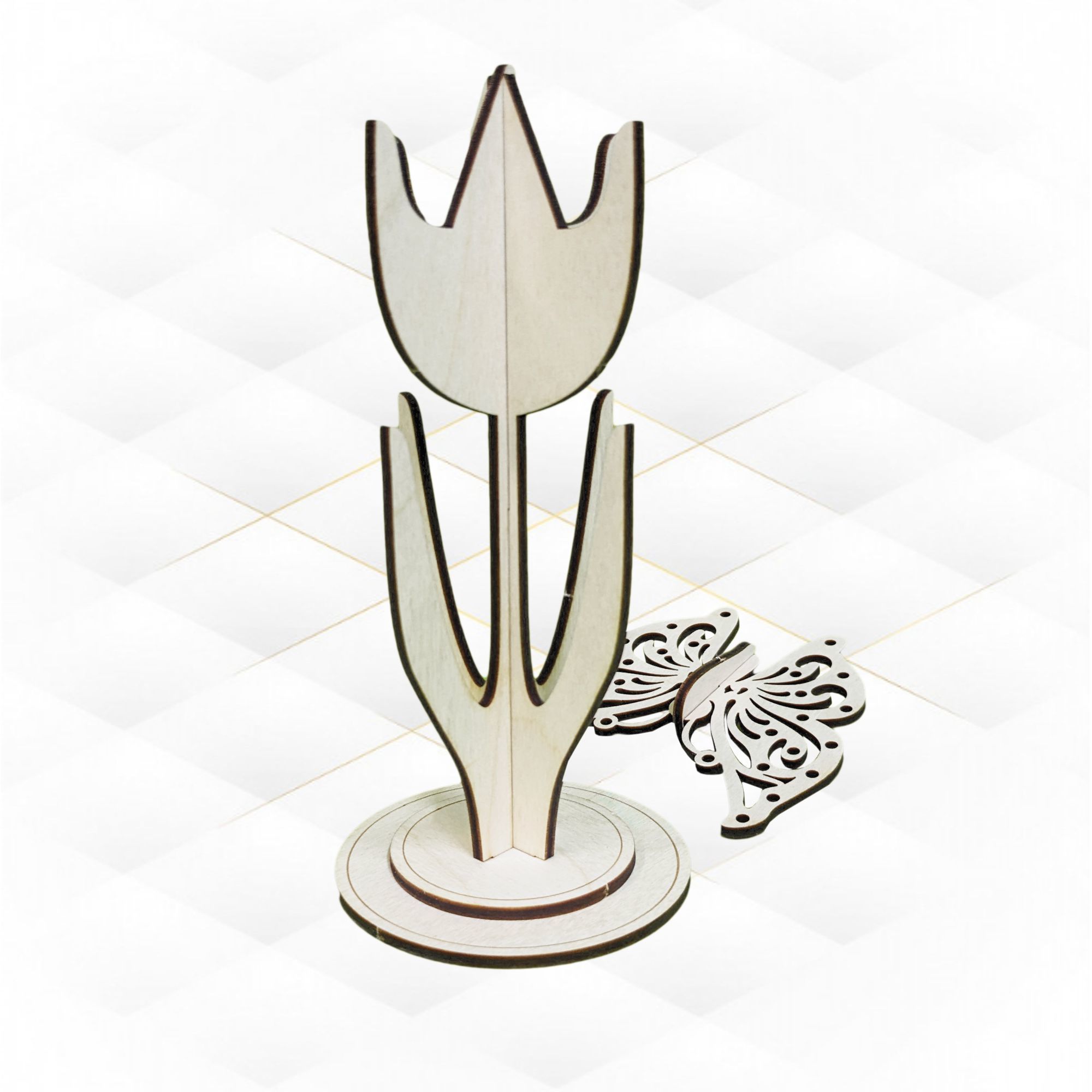 Birthday card Butterfly svg dxf design laser cut 3D print model_3