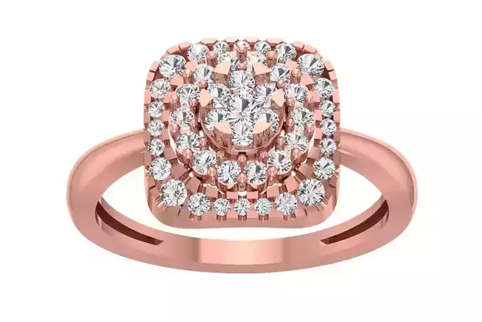 Women Double Halo Engagement Ring