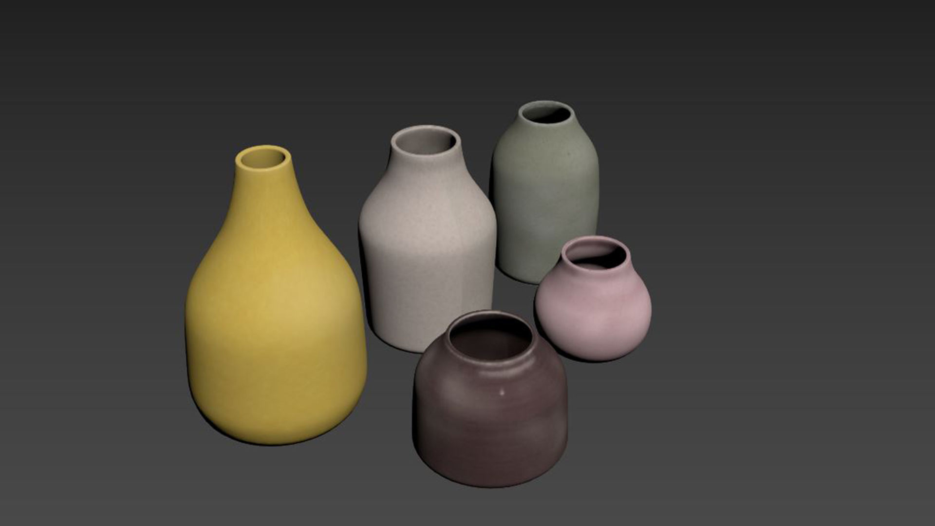 Kahler Botanica Mini Vase 5 Pack 3D model_4