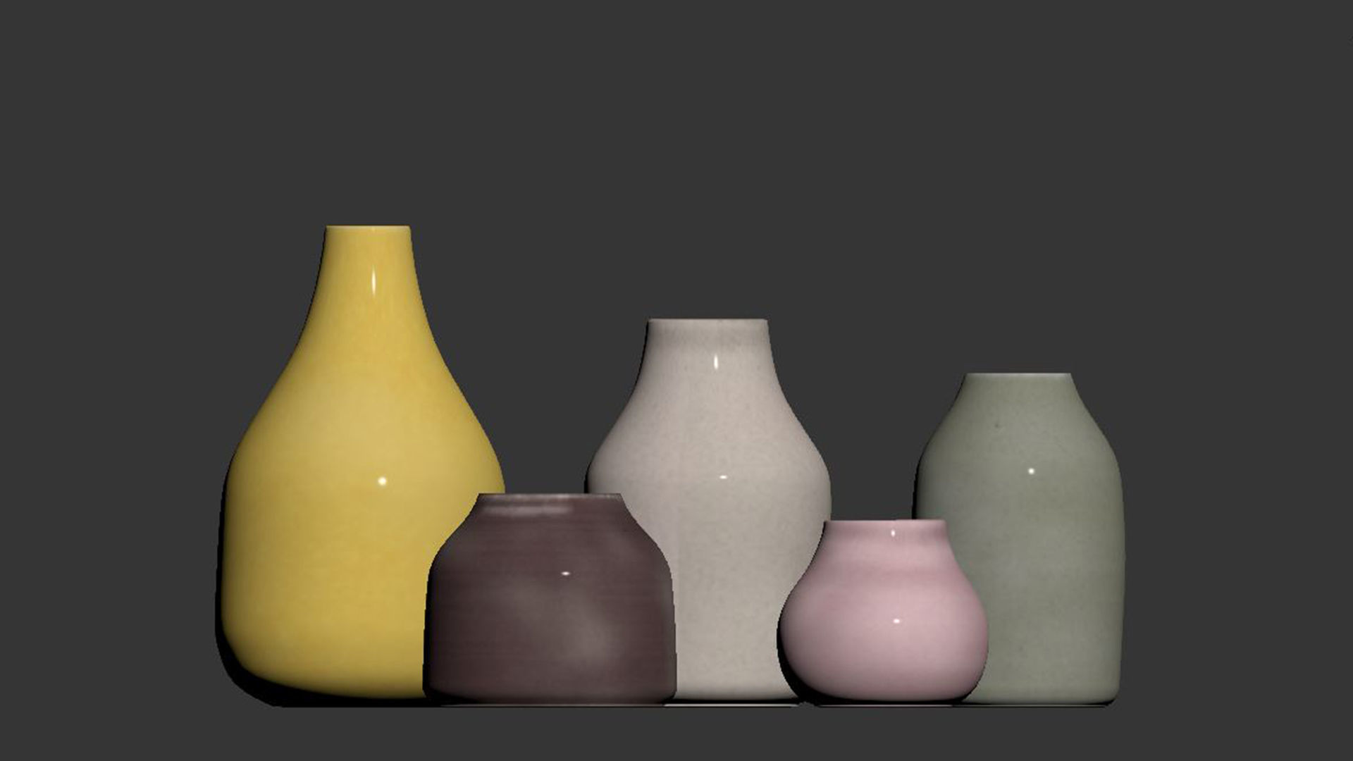 Kahler Botanica Mini Vase 5 Pack 3D model_3