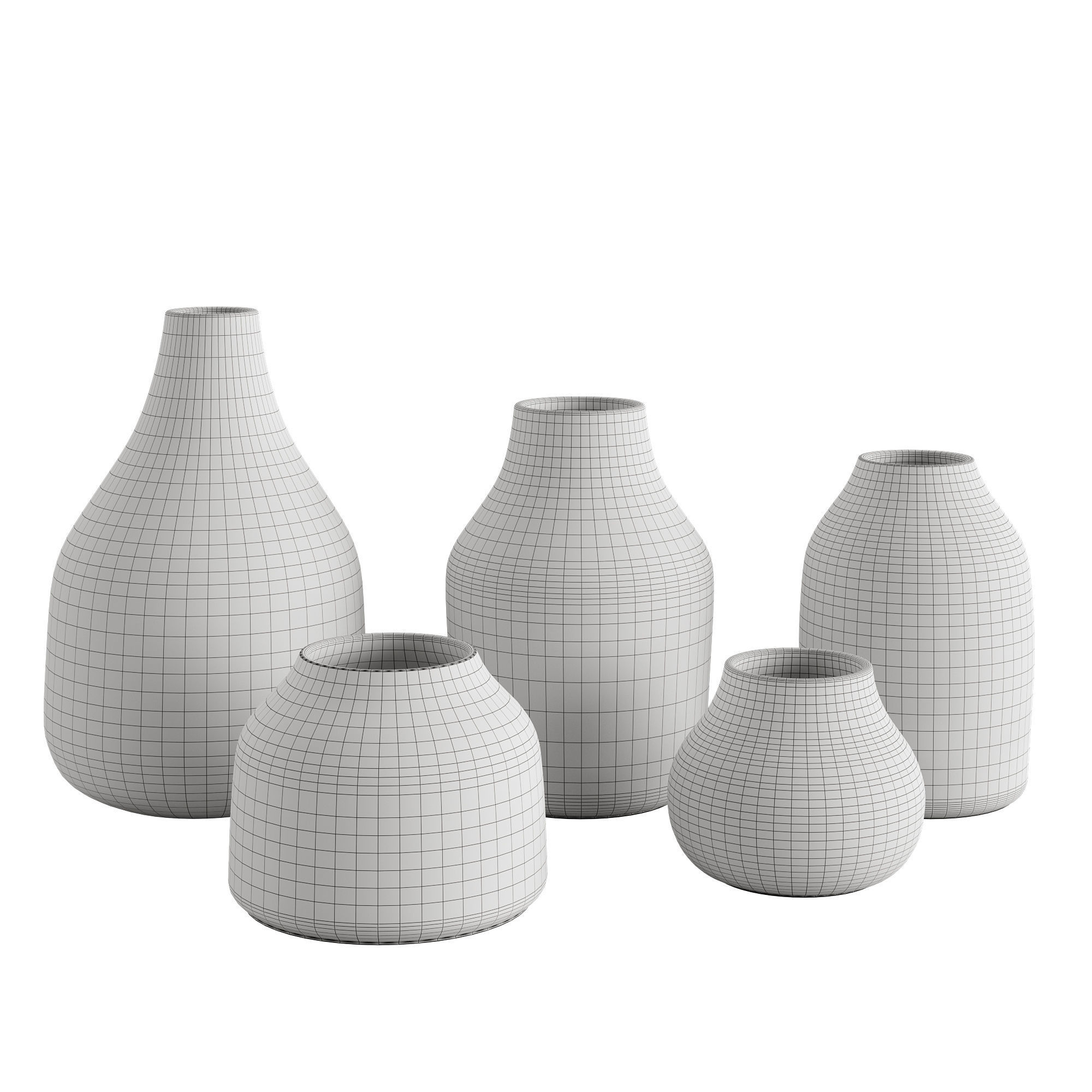 Kahler Botanica Mini Vase 5 Pack 3D model_2