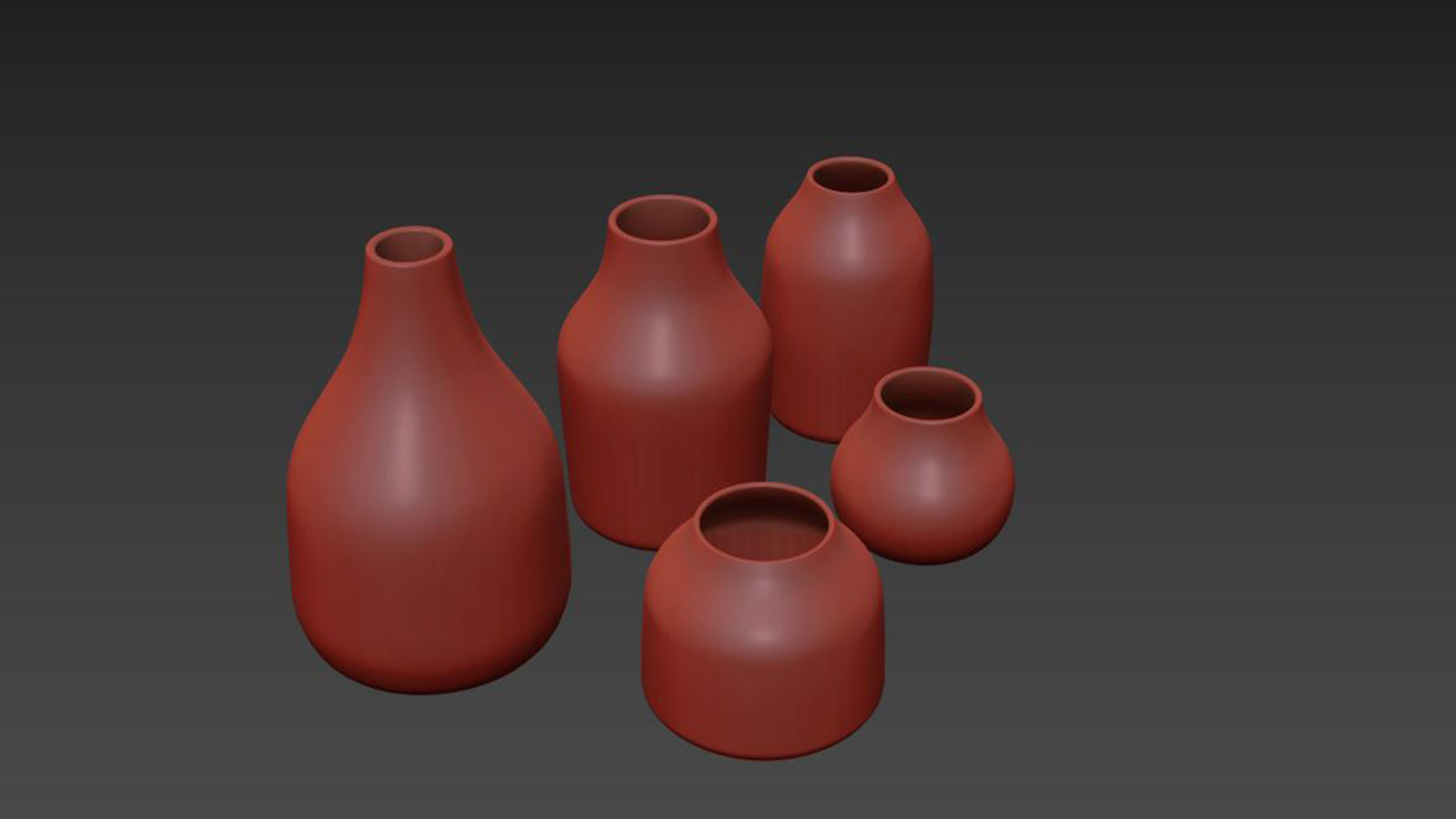Kahler Botanica Mini Vase 5 Pack 3D model_5