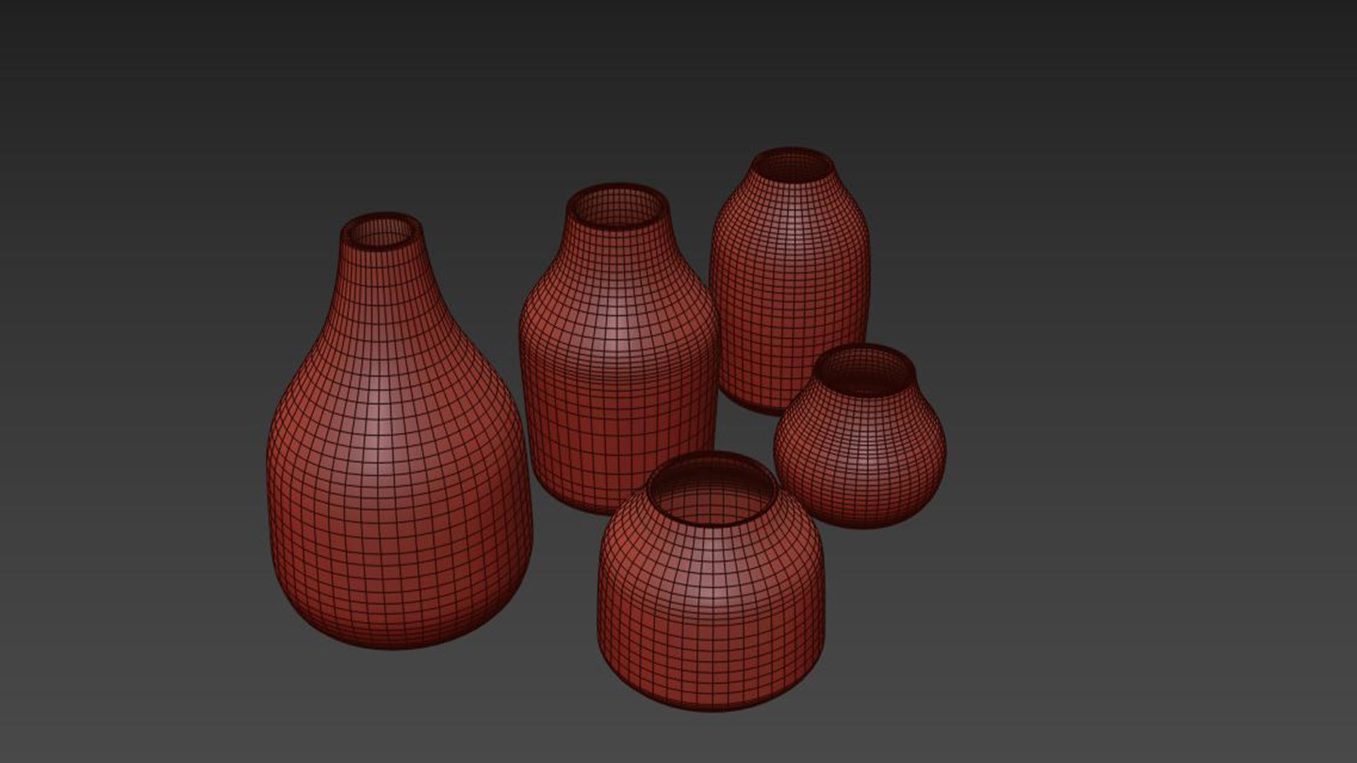 Kahler Botanica Mini Vase 5 Pack 3D model_6