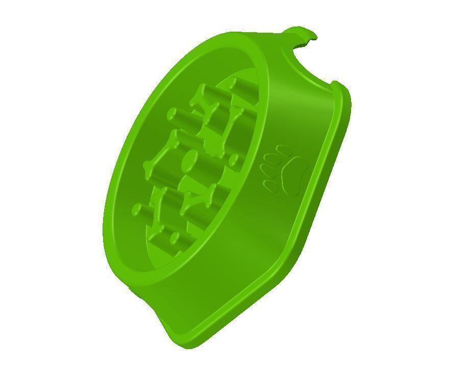 Slow feeder bowl - Bowl slowing down dog food 3D model_11