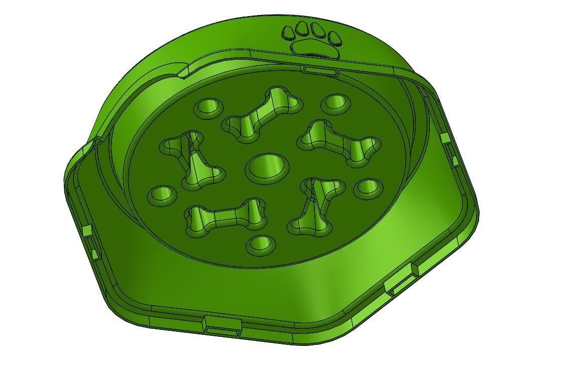 Slow feeder bowl - Bowl slowing down dog food 3D model_8