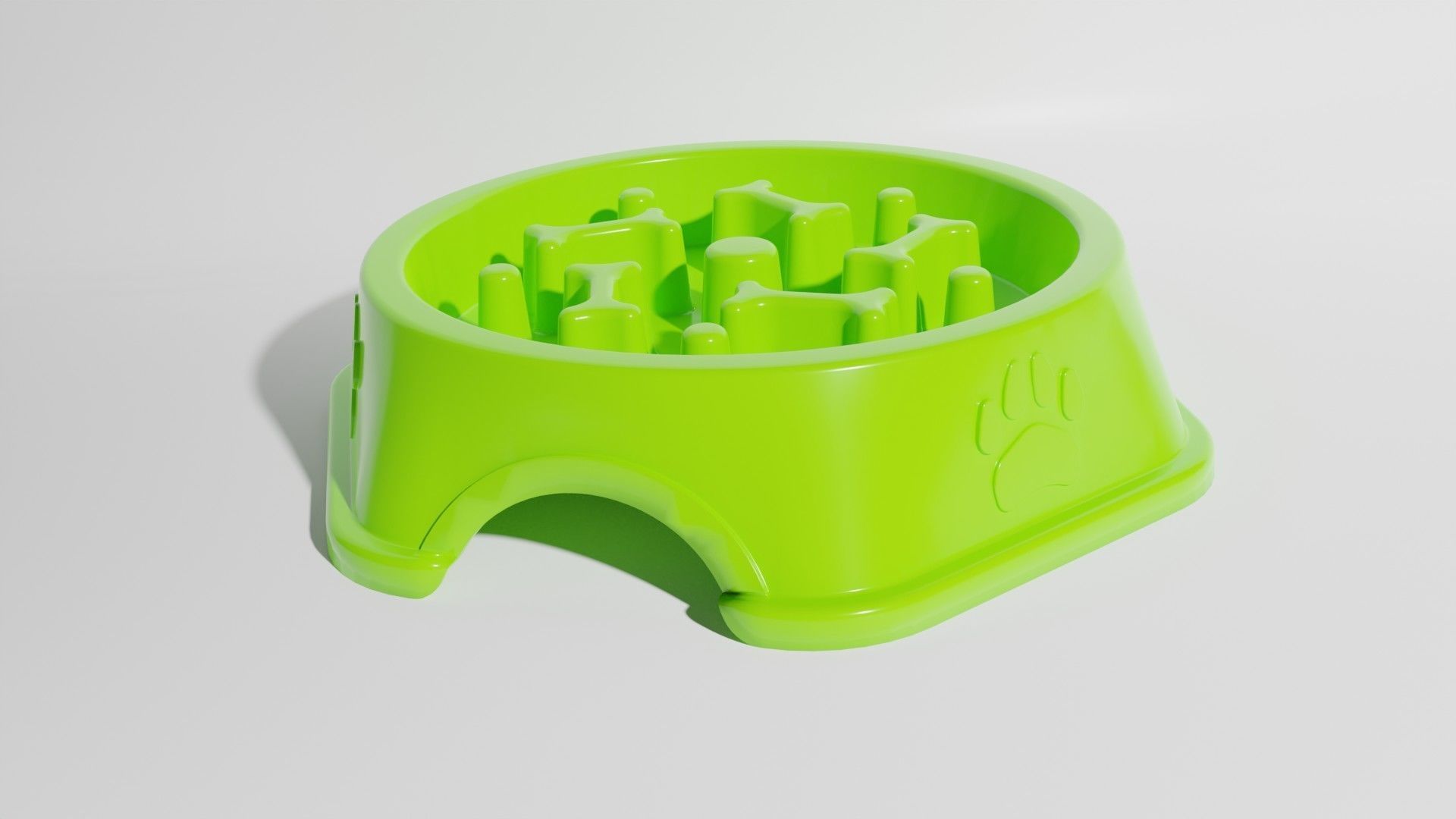 Slow feeder bowl - Bowl slowing down dog food 3D model_2