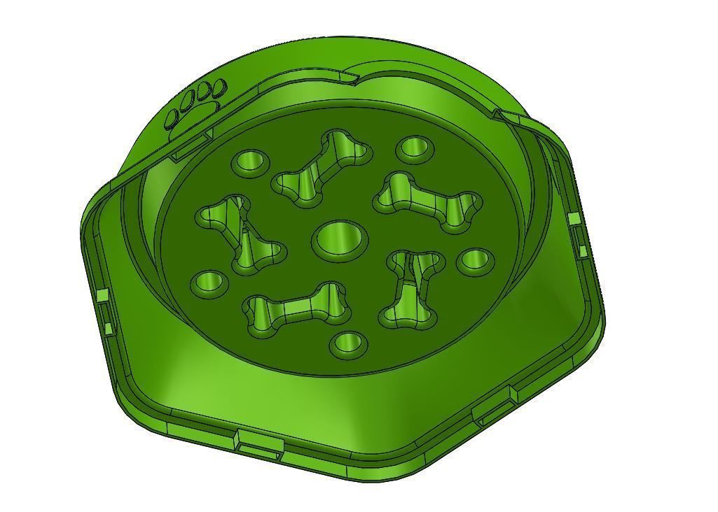 Slow feeder bowl - Bowl slowing down dog food 3D model_9