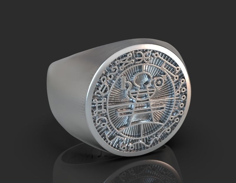 Ring of Solomon with hebrew sacred words 3D print model_3