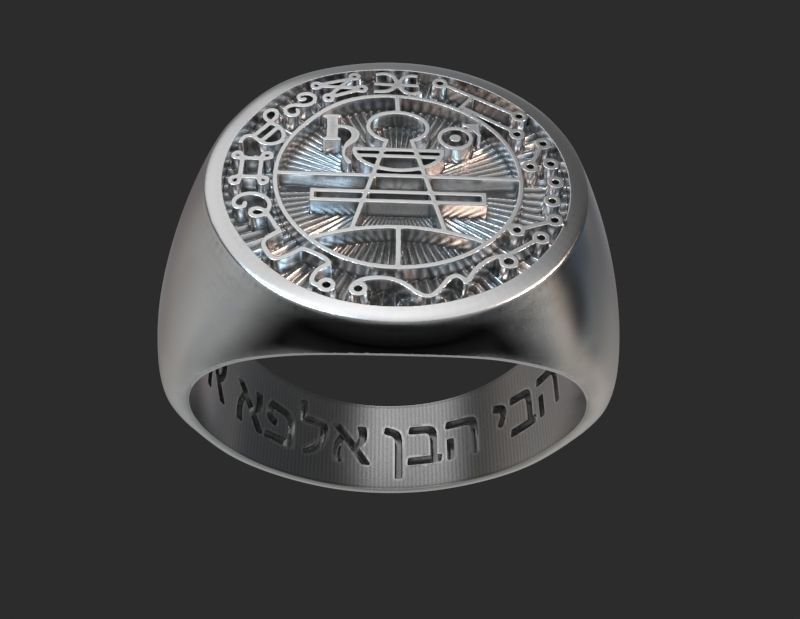 Ring of Solomon with hebrew sacred words 3D print model_6