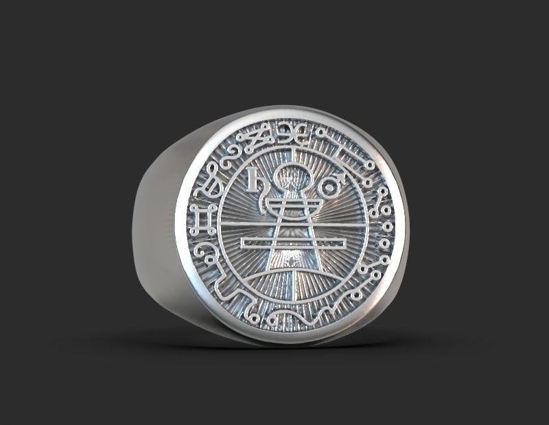Ring of Solomon with hebrew sacred words 3D print model_4