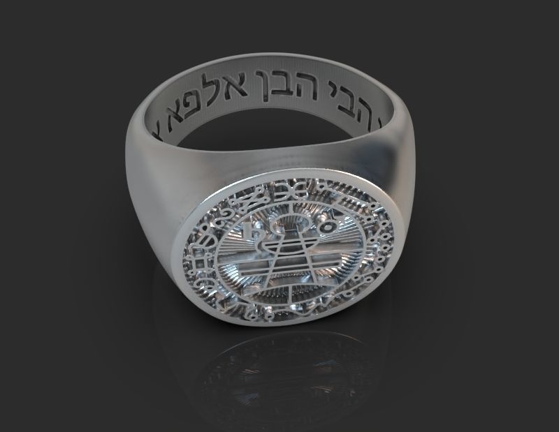 Ring of Solomon with hebrew sacred words 3D print model_7
