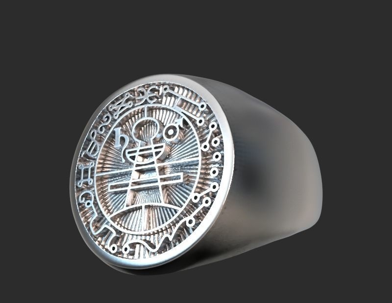 Ring of Solomon with hebrew sacred words 3D print model_5