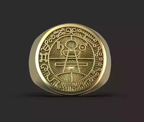 Ring of Solomon with hebrew sacred words 3D print model